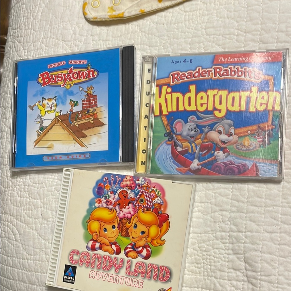 3 cd rom busytown, reader rabbit & candyland